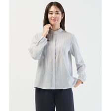 ソフトジョーゼットストライプ プリント ブラウス