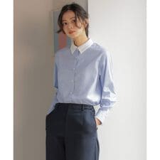 【WEB限定カラーあり・2way】エステネージュ TYPEWRITER STRIPE シャツ