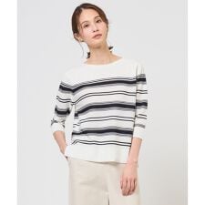COTTON POLYESTER ボーダー ニット