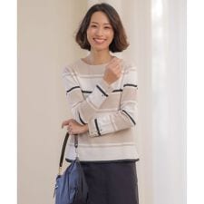 Cotton Acetate ブロッキング ボーダー ニット