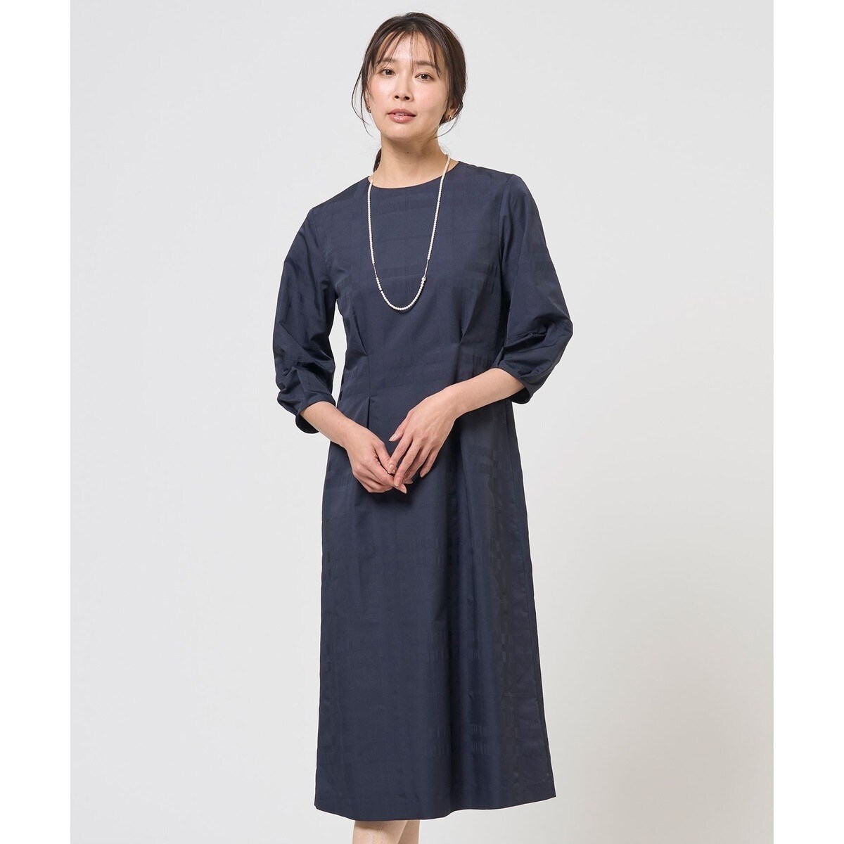 ブロックチェックジャガード ワンピース