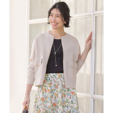 LINEN COTTON BLEND ニット ブルゾン