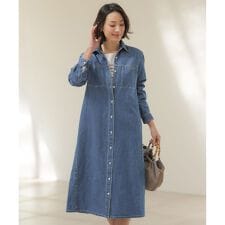 コットンリネン 7oz デニム シャツ ワンピース