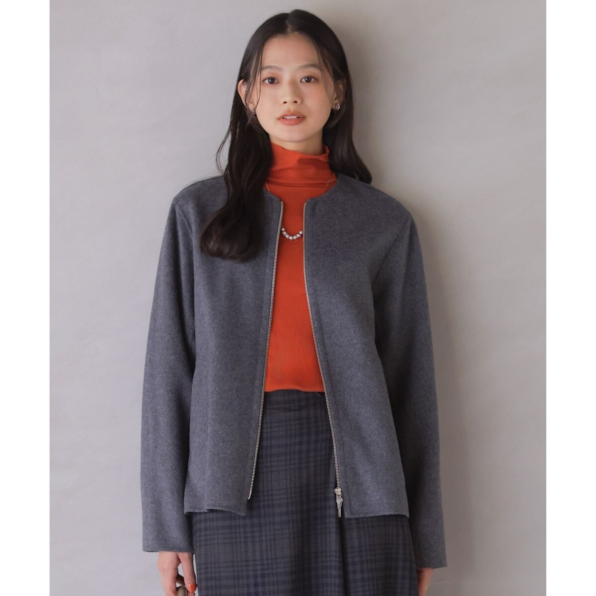 ウールナイロンリバー ノーカラー コート | Jプレス(J.PRESS