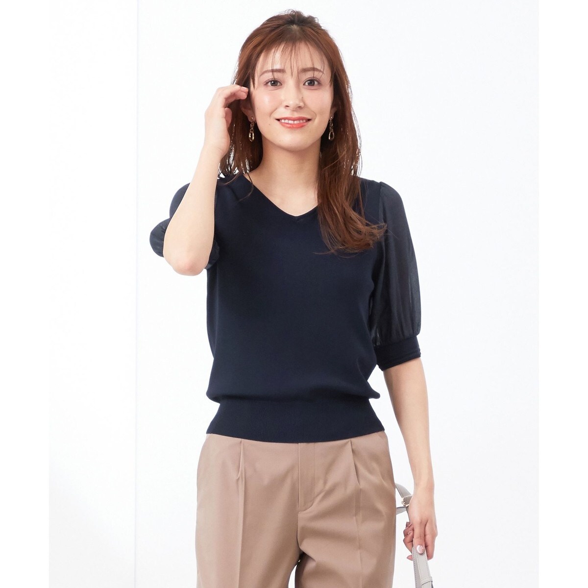 日本全国送料無料商品 特集 洗える】シアースリーブコンビ SiS エニィスィス(any | ニット カットソー(半袖/袖なし)