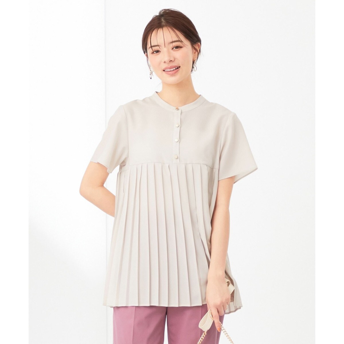 洗える】ジョーゼットプリーツコンビ ブラウス | エニィスィス(ANY SIS