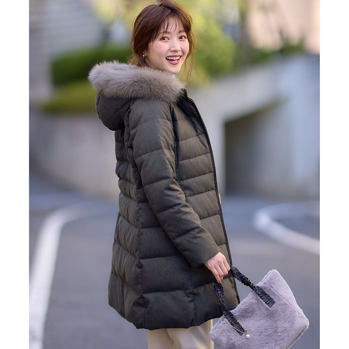 洗える】リッチファーフードロング ダウン | エニィスィス(ANY SIS