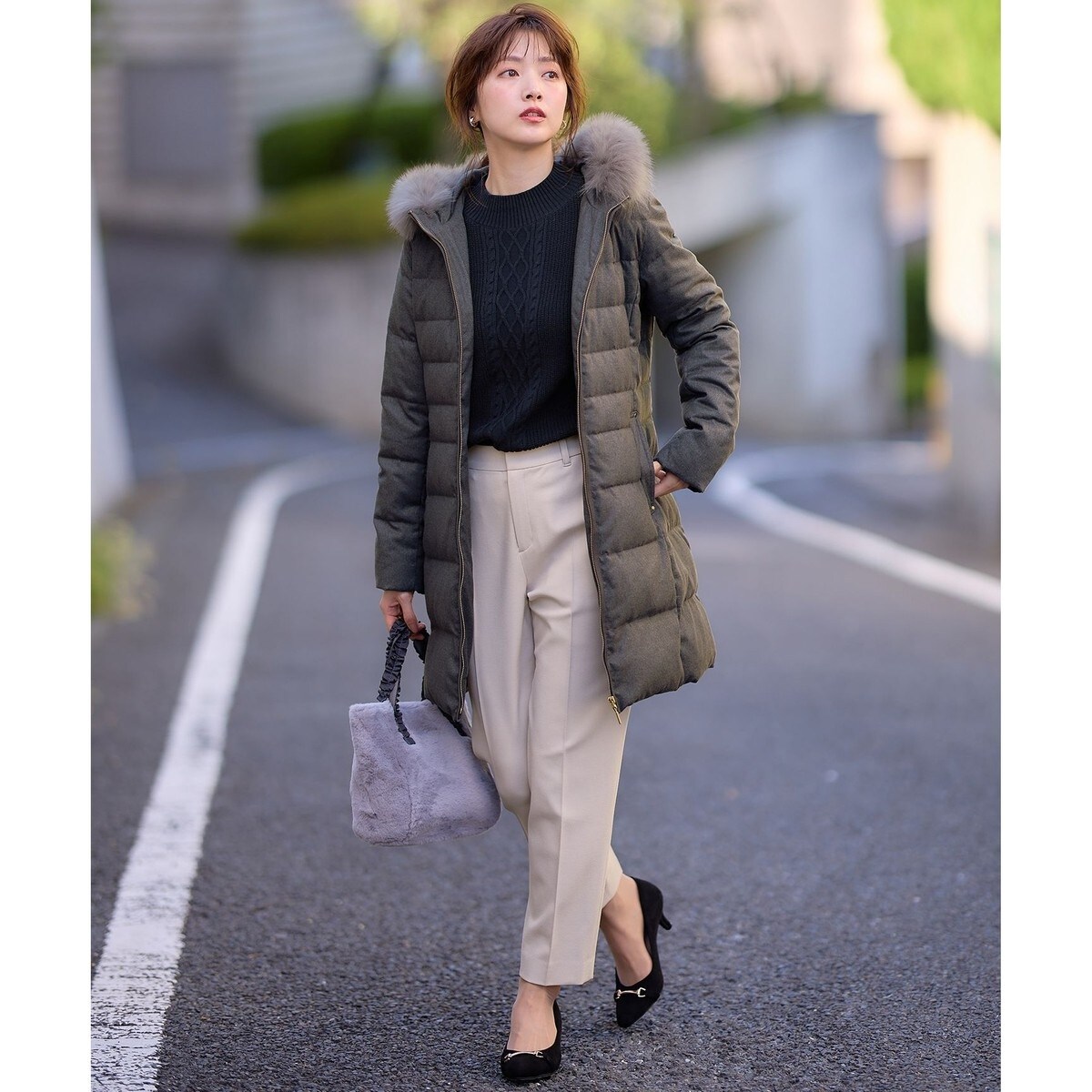 エニシス anysis 洗える リバーシブル ダウン ロング コート ファー 洗える】リッチファーフードロング ダウン | エニィスィス(ANY SIS