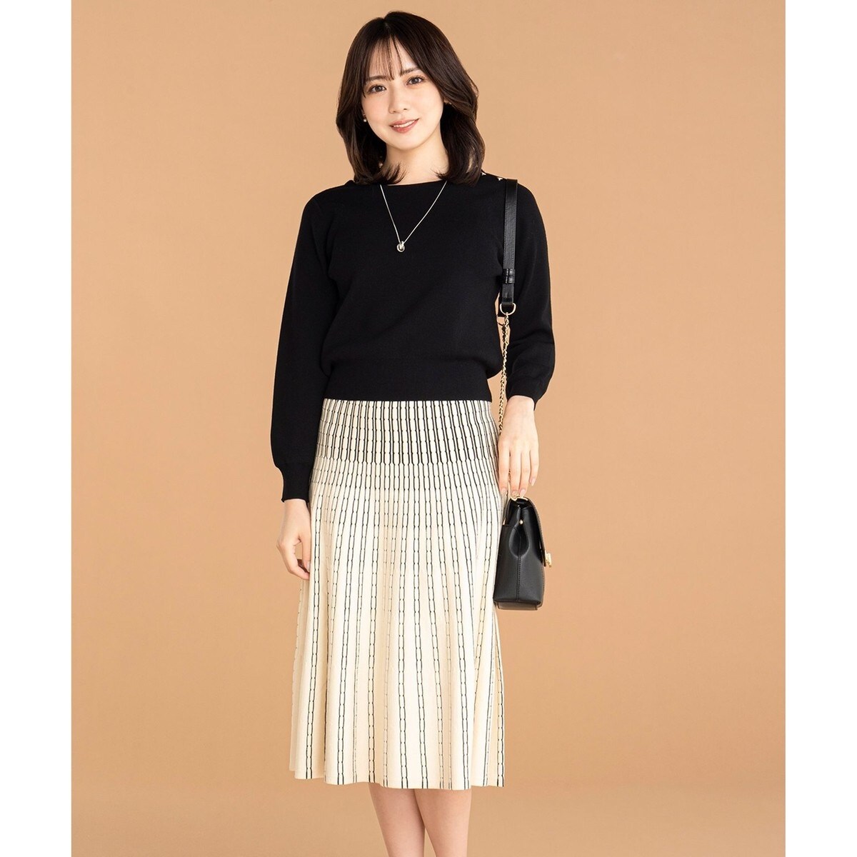 洗える・2SET】カットデザインスタイルアップ ワンピース×ニット