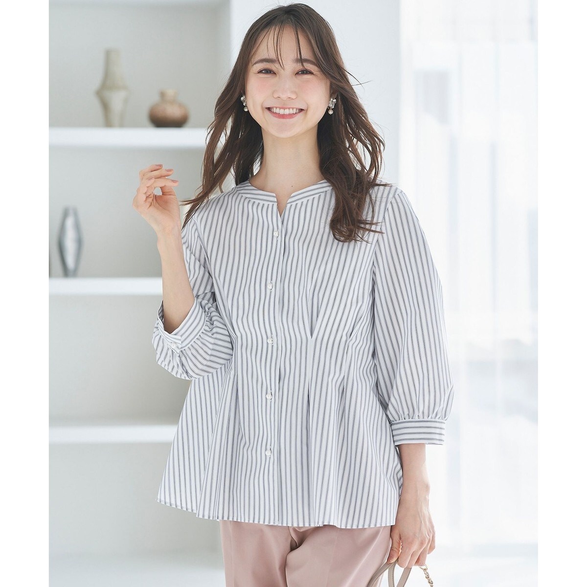 洗える】タックペプラムシャツ ブラウス | エニィスィス(ANY SIS