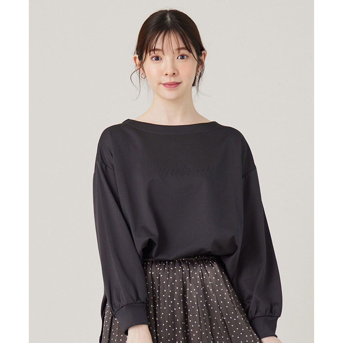 洗える】裏起毛メローエッジハイネックリブTシャツ | ローラ