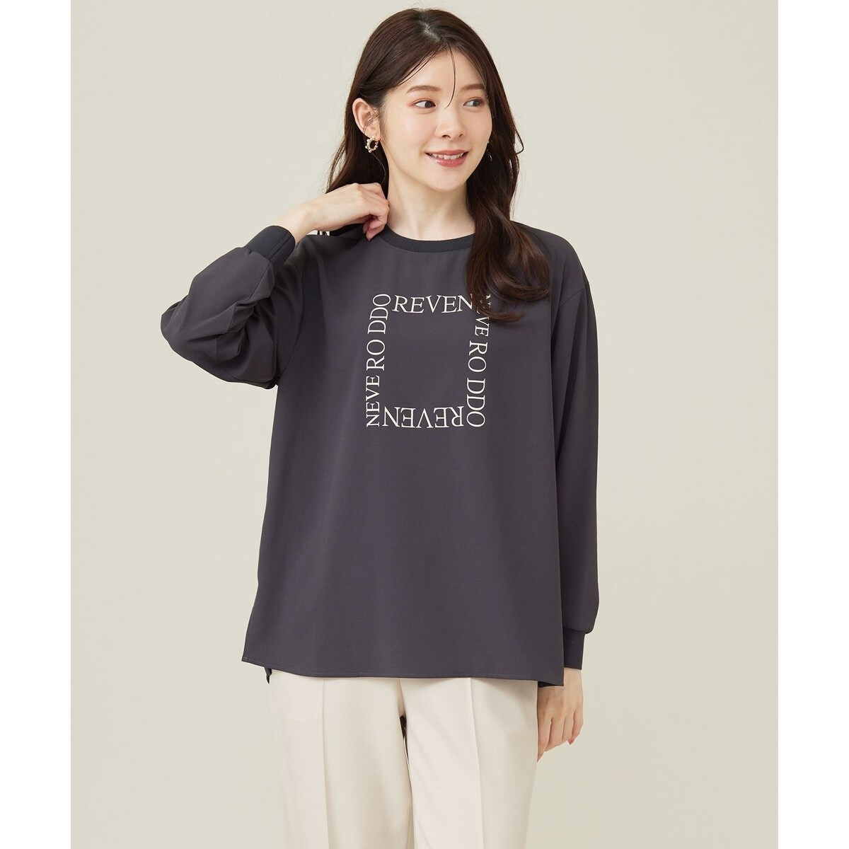 ブラウス シャツ カットジョーゼットMOREEロゴTEEブラウス レディース カットジョーゼットMOREEロゴTEEブラウス | DOUDOU(ドゥドゥ