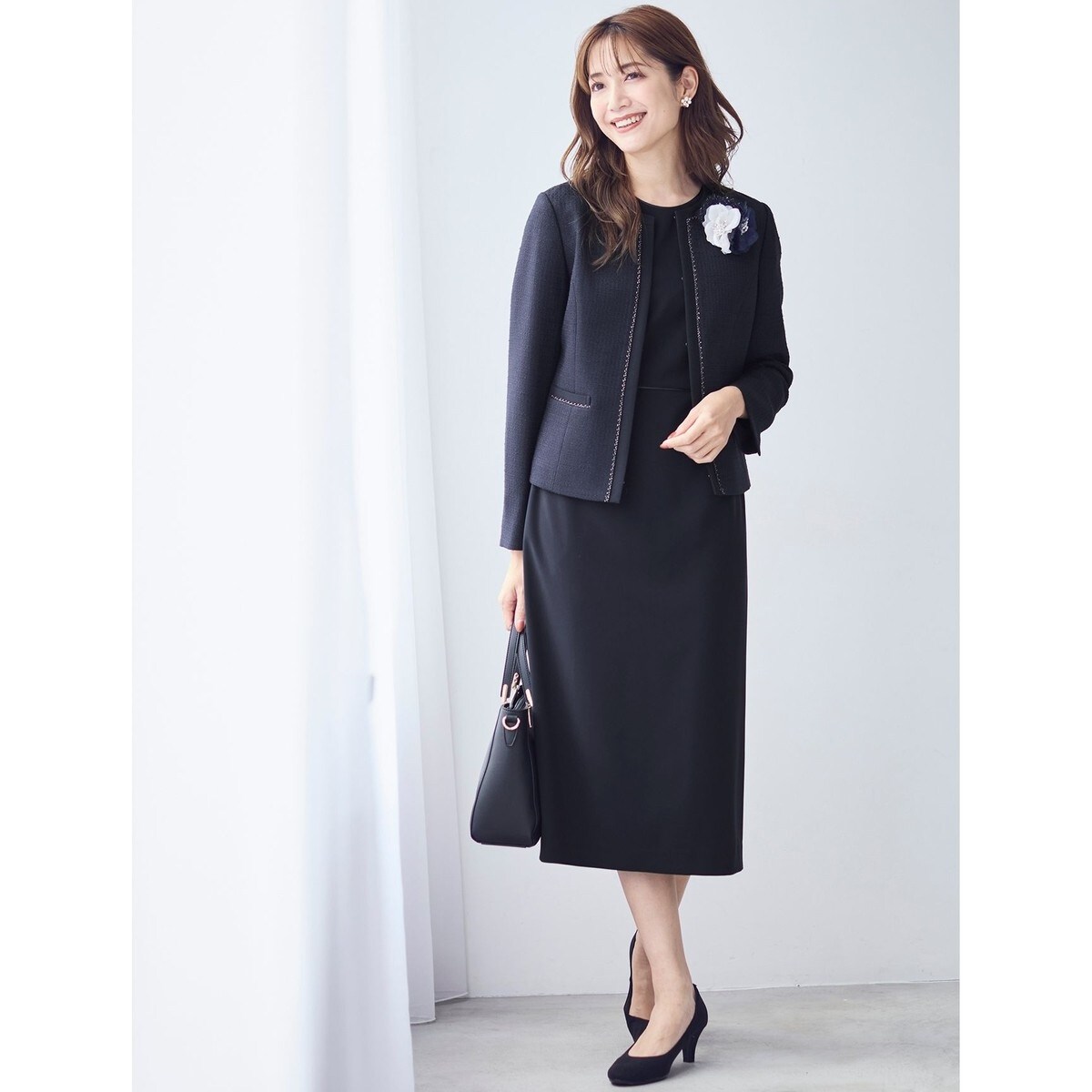 [美品]anySiS フォーマル セレモニーダブルクロスワンピース S ブラック 洗える】セレモニーダブルクロス ワンピース | エニィスィス(ANY