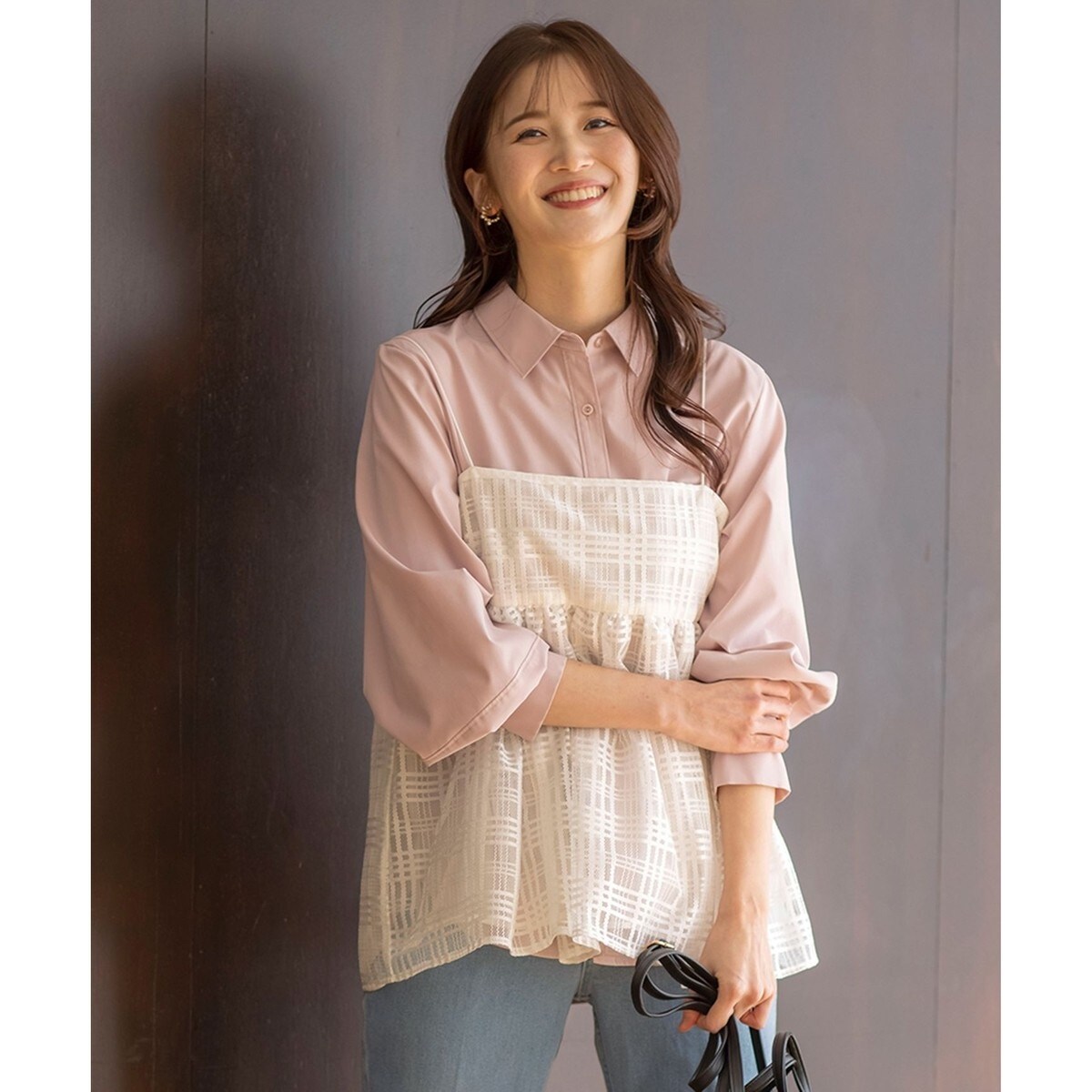 ほぼ新品　アダムエロペ　　洗えるチュールフリルキャミソール ADAM ET ROPÉ FEMME(アダム エ ロペ ファム) / 【WEB限定