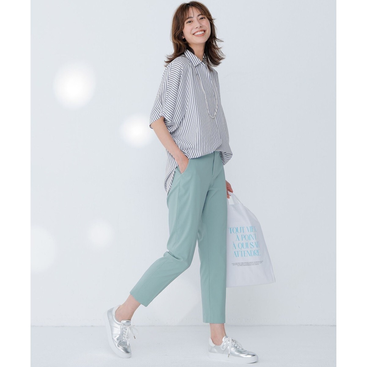 any sis エニィスィス　サスペンダーワイドパンツ　新品 SHIPS any パンツ any:「洗濯機可能」マニッシュ サスペンダー