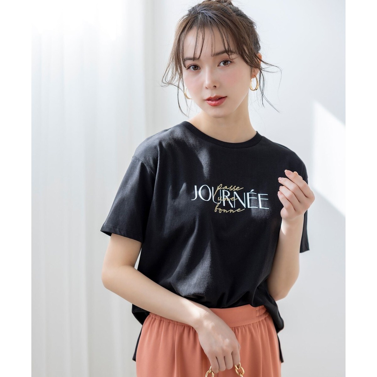 LAURA ASHLEY / ローラ アシュレイ 【洗える】裏起毛メローエッジハイネックリブTシャツ ローラ アシュレイ LAURA ASHLEY 【洗える】裏起毛メローエッジ