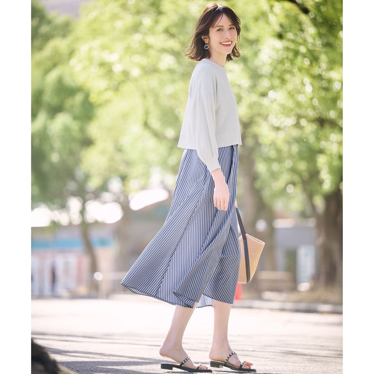 ロングシャツ プリーツワンピース 切り替え ワンピース ベスト セット シャツワンピース 通勤 ネックタイ付き ベスト ニットベスト ニット セットア 61HcgDK20uL._UY1000_.jpg