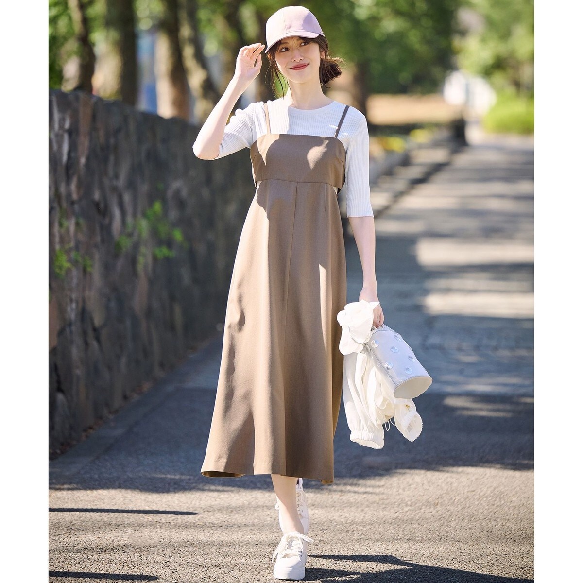 洗える・2SET】カットデザインスタイルアップ ワンピース×ニット