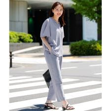 【接触冷感・吸水速乾・UVカット】サラキレイ テーパードパンツ