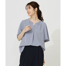 【接触冷感・吸水速乾・UVカット】サラキレイ スキッパー ブラウス