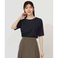 【接触冷感・UVカット・洗える】ハイストレッチスムースタックスリーブ カットソー