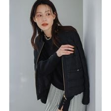 エニィスィス(ANY SIS)の【洗える】2WAY ツイードノーカラー ダウンジャケット