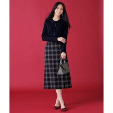 ビューティサーモ2WAYストレッチチェック スカート