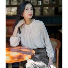 エニィスィス(ANY SIS)の【洗える・裏起毛】エニポカ バンドカラー ブラウス