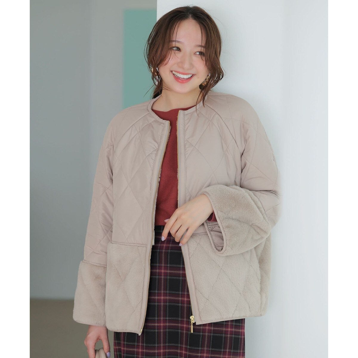 お嬢さんワッフルショートコート | ノエミー(NOEMIE) | マルイウェブ