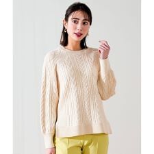 ケーブル ニット プルオーバー