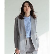 褒めらレディストレッチ カラーレス ジャケット