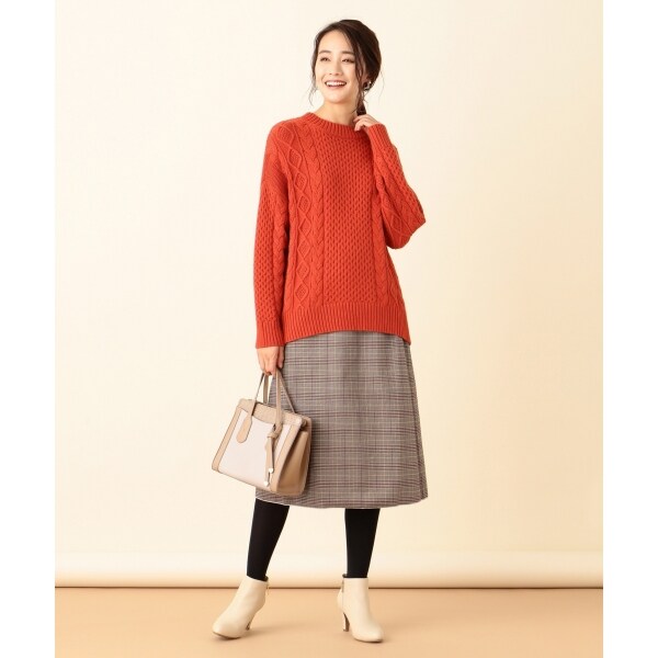 美人百花11月号掲載】リバーシブルフラワーチェック スカート 美人百花11月号掲載】リバーシブルフラワーチェック スカート