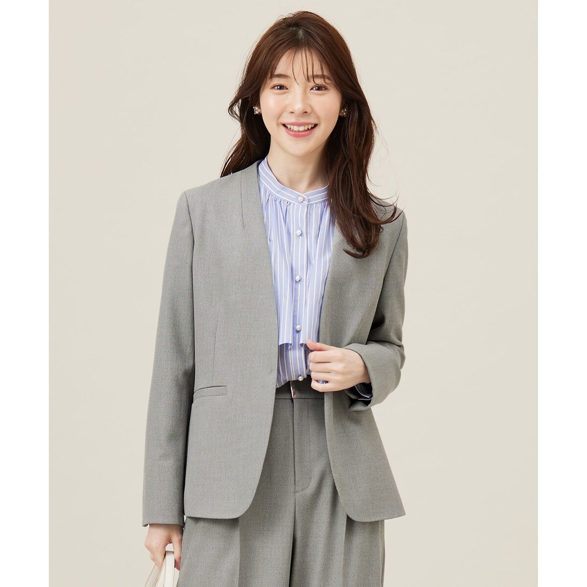 洗える】褒めらレディノーカラー ジャケット | エニィスィス(ANY SIS