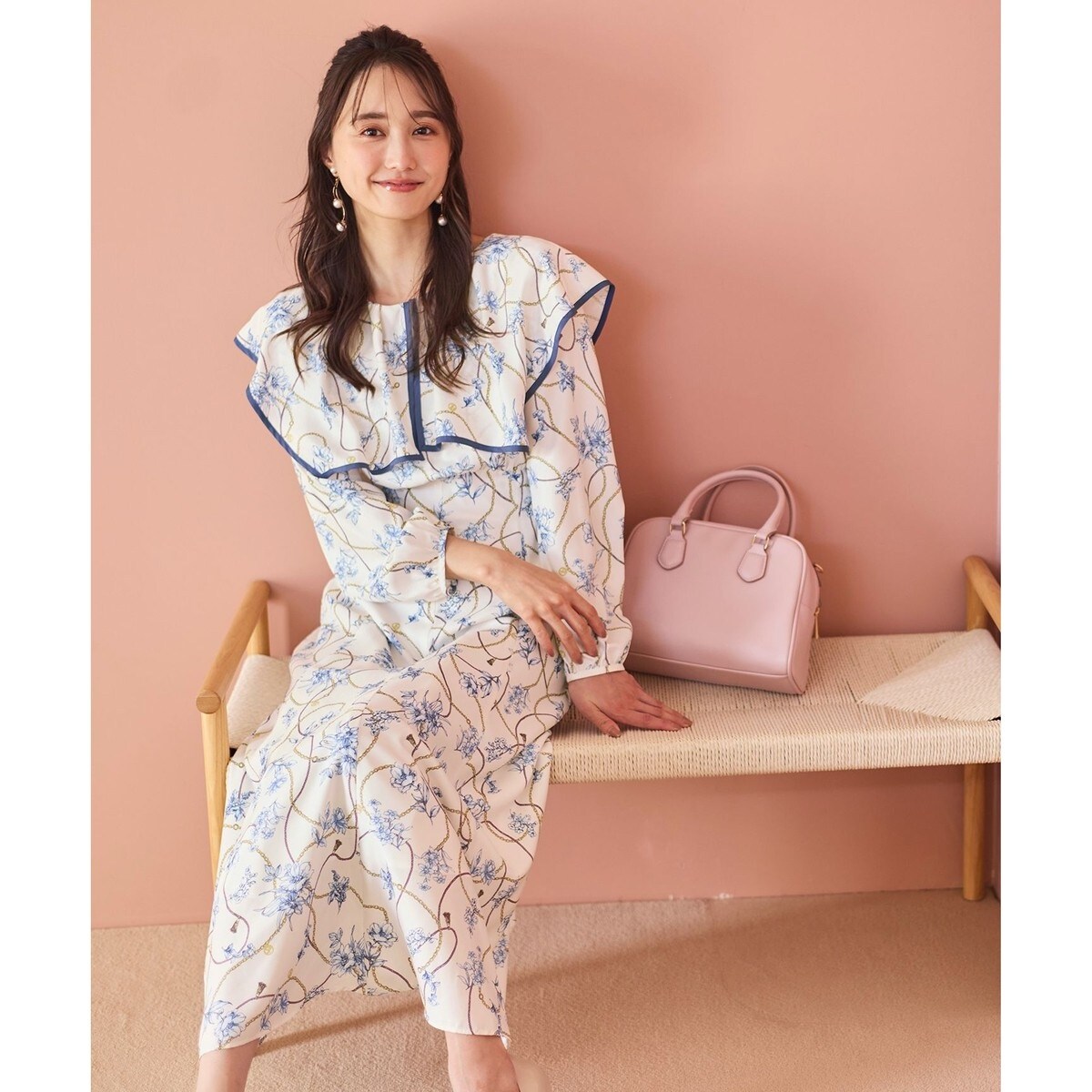 洗える】ストライプハーフスリーブゆったりワンピース | アル・ディ