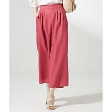 【接触冷感・UVカット・速乾】スムージーポリエステルタックフレア パンツ