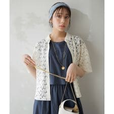 【洗える】レース シャツ