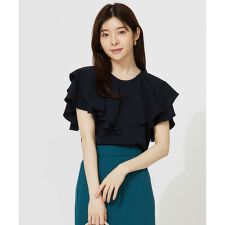 【接触冷感・吸水速乾・UVカット】サラキレイ フリル ブラウス