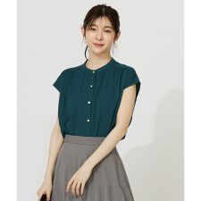 【接触冷感・UVカット・洗える】ハイストレッチスムース2WAY ブラウス