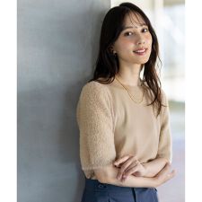 【洗える】シャギースリーブ ニット