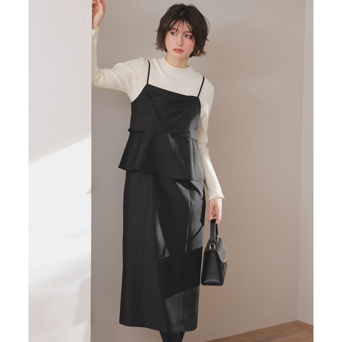 高橋志津奈さんコラボ】ビスコースストレッチポンチ 2WAY ワンピース