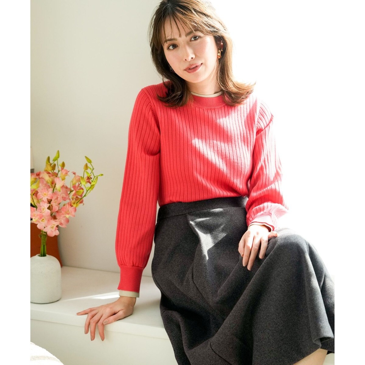 WEB・一部店舗限定】ダブルカラー ニット | エニィスィス(ANY SIS