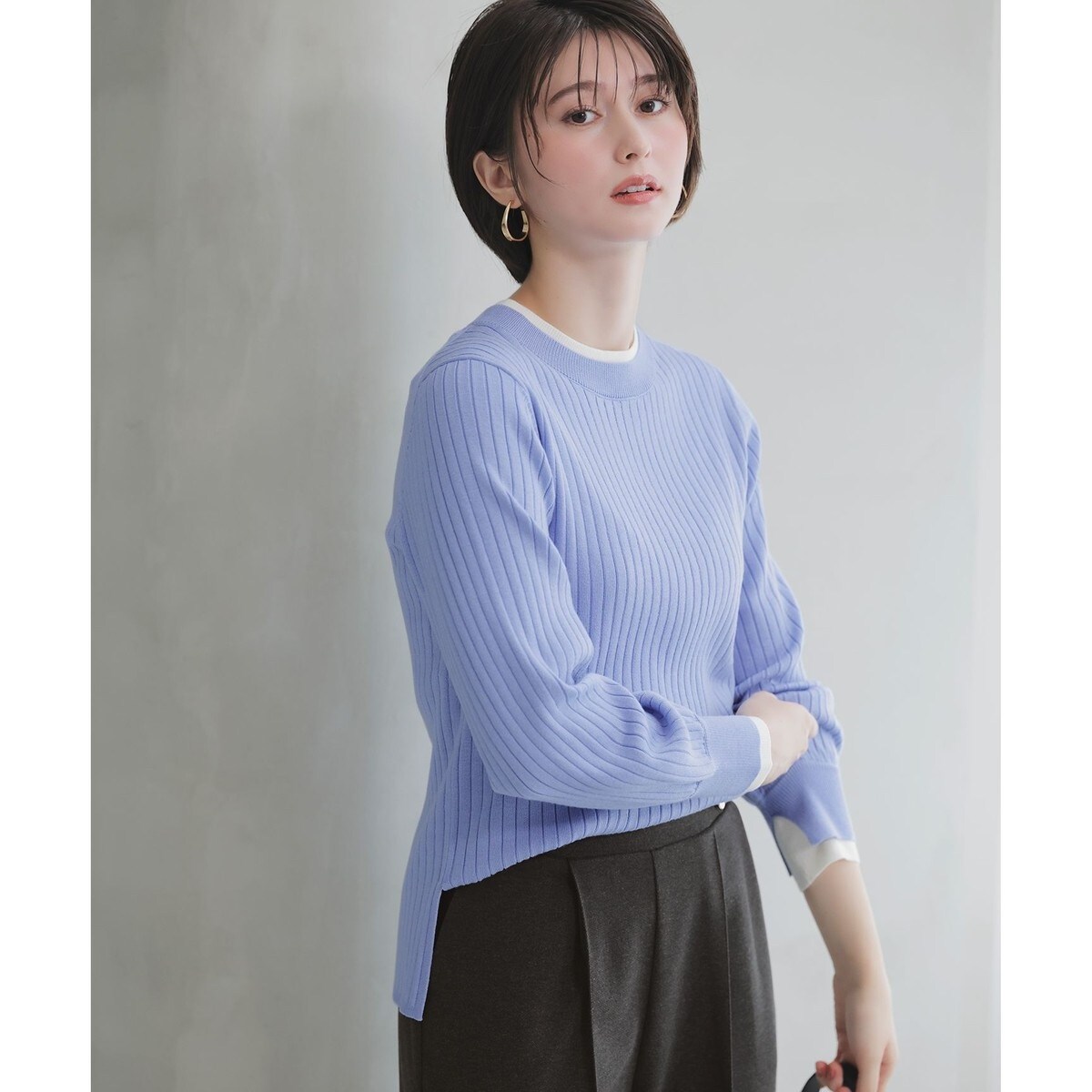WEB・一部店舗限定】ダブルカラー ニット | エニィスィス(ANY SIS