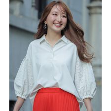 レースパフスリーブ シャツ