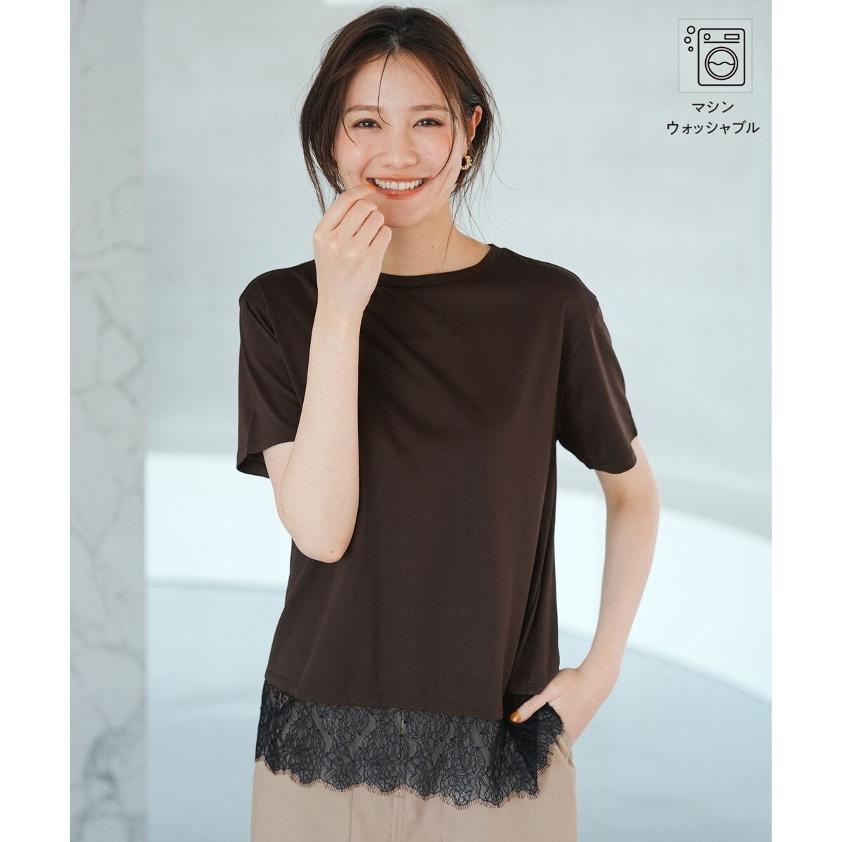 裾レース半袖Tシャツ | エニィスィス(ANY SIS) | マルイウェブチャネル