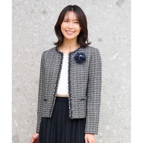ファンシーラメツイード ノーカラージャケット | エニィファム(any FAM 