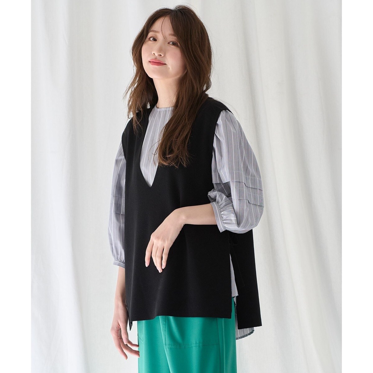 heihei リボンニットベスト 洗濯機可】サイドリボン ニットベスト | エニィ(ANY) | マルイウェブ