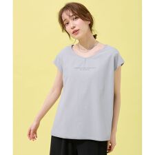 【洗濯機可】チュールデザインフレンチスリーブTシャツ