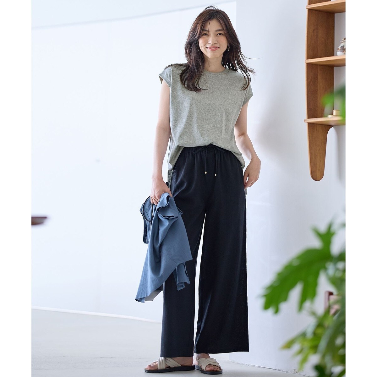 ウエストゴム】リネンレーヨンワイドパンツ | エニィ(ANY) | マルイ