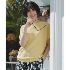 【新色追加/14色展開/洗濯機可/UVカット】アクリルガーターフレンチスリーブニット