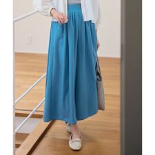 【ウエストゴム】スパンボイル撥水スカートパンツ